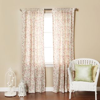 Best Home Fashion Floral Rose Print 84 inch Rod Pocket Curtain Panel Pair Multi Size 52 x 84