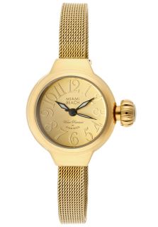 Glam Rock MBD27146  Watches,Womens Miami Beach Art Deco Gold Dial Gold Tone IP Stainless Steel Mesh, Casual Glam Rock Quartz Watches
