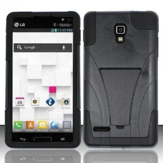 [Windowcell] Lg Optimus L9 P769 / P760 (T mobile)   Pc+sc Hybrid Cover w/ Kickstand   Black HYB Cell Phones & Accessories