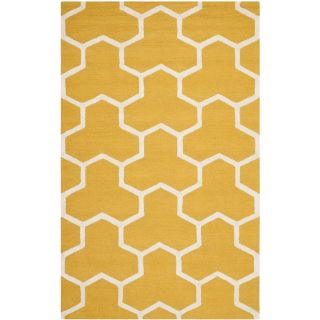 Safavieh Handmade Moroccan Cambridge Gold/ Ivory Wool Rug With High/ Low Construction (9 X 12)