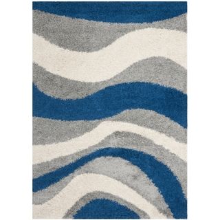 Safavieh Shag Blue/ Grey Rug (6 X 9)