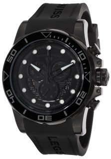 Swiss Legend 21368 BB 01  Watches,Avalanche Chronograph Black Silicone Strap & Dial Black Accents, Casual Swiss Legend Quartz Watches