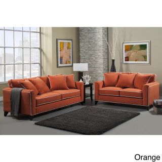 Furniture Of America Alton Contemporary Chenille Sofa   Loveseat Set