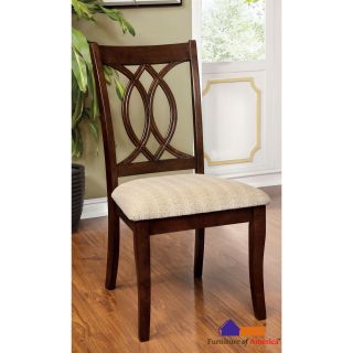 Furniture Of America Cerille Elegant Brown Cherry Dining Chairs (set Of 2)