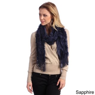 Womens Solid Faux Fur Scarf