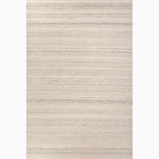 Hand made Ivory/ Gray Wool Textured Rug (8x10)