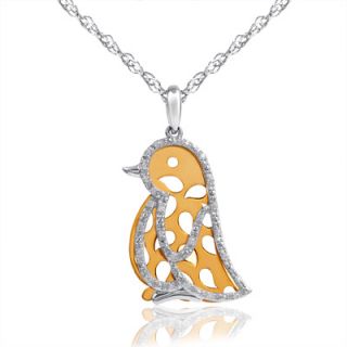10 CT. T.W. Diamond Penguin Punch Pendant in Sterling Silver and 10K