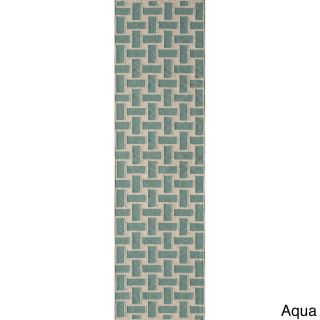 Mersa Bricks Flat Weave Wool Dhurry Rug (23 X 8)