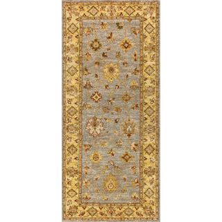 Hand Knotted Ziegler Blue Beige Vegetable Dyes Wool Rug 10212 (26 X 12)
