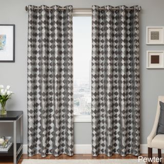Softline Home Fashions Peyton Woven Jacquard Grommet Top Curtain Panel Grey Size 55 x 84