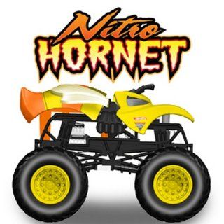 Hot Wheels Monster Jam, Nitro Hornet 1st Editions 2013, with Crushable Car. 164 Scale (small truck). Toys & Games