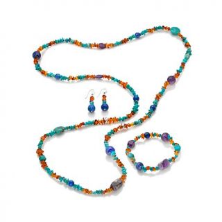 Jay King Multigemstone Necklace, Bracelet and Earrings Jewelry Set