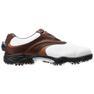 Footjoy Contour Boa Crown And Taupe Swept Back Saddle Golf Shoes