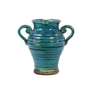 Tuscan Turquoise Double handled Ceramic Vase
