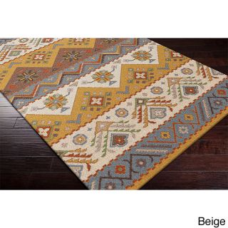 Hand tufted Plumas Transitional Aztec Wool Area Rug (5 X 79)