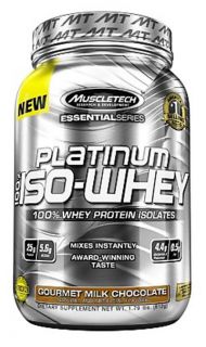Muscletech Products   Platinum Essential Series 100% Iso Whey Gourmet Milk Chocolate   1.79 lbs.