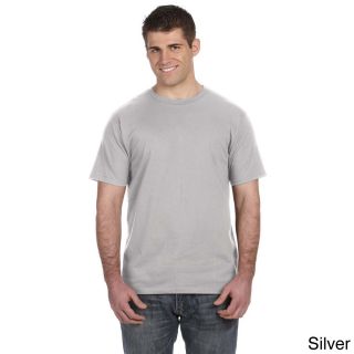 Anvil Anvil Mens Ringspun Pre shrunk Cotton T shirt Silver Size XXL