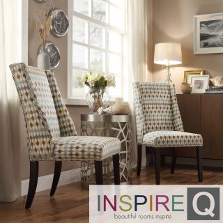 Inspire Q Geneva Diamond Impressions Wingback Hostess Chairs (set Of 2)