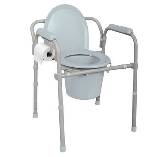 Medline Folding Commode With Microban Antimicrobial Product Protection
