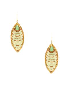 Simulated Prehnite Leaf Earrings by Miguel Ases