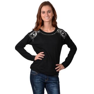 Journee Collection Journee Collection Juniors Long Sleeve Shoulder Detail Sweater Black Size S (1  3)