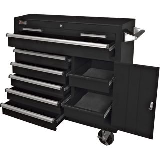 Homak H2PRO 41in. 6-Drawer Roller Tool Cabinet with 2 Compartment Drawers — Black, 41 15/16in.W x 22 7/8in.D x 42 1/4in.H, Model BK04041062  Tool Chests
