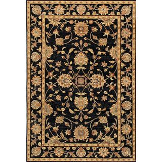 Hand knotted Ziegler Black Vegetable Dyes Wool Rug (10 X 14)