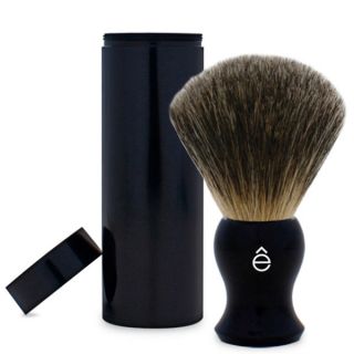 eShave Travel Fine Badger Hair Shaving Brush with Canister (Black)      Health & Beauty