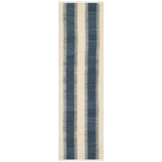Safavieh Hand woven Navajo Kilim Blue/ Ivory Wool Rug (23 X 8)
