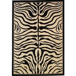 Zebra Animal Print Ivory Rug (27 X 311)