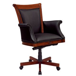 Executive Upholstered Arms And West Indies Cherry High Back Chair