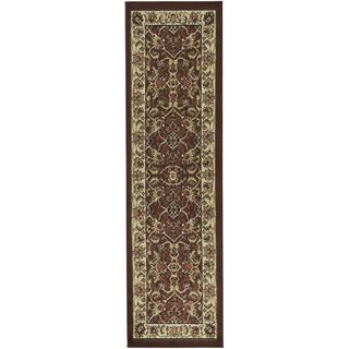 Oriental Design Brown/ Beige Runner Rug (2x7)