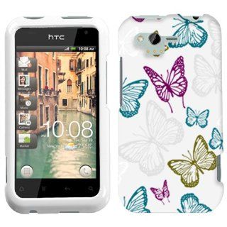 HTC Rhyme Vivaciuos Butterflies on White Phone Case Cover Case Cell Phones & Accessories