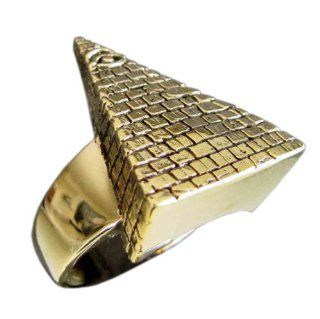 Bronze Free Mason Pyramid Secret Society All Seeing Eye Illuminati Ring   Size 16.25 Jewelry