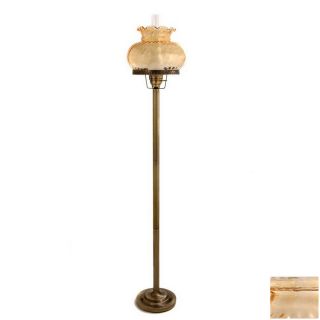 Summit 66 in 3 Way Switch Antique Brass Torchiere Indoor Floor Lamp with Glass Shade