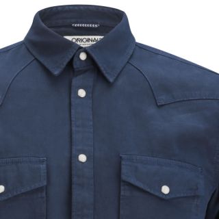 Jack & Jones Mens Lander Shirt   Dress Blue      Mens Clothing