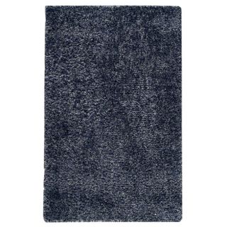 Hand woven Mali Blue Wool/ Polyester Rug (8 X 10)