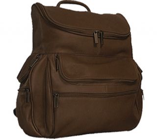 David King Leather 353 Multi Pocket Backpack   Cafe
