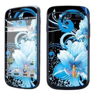 Samsung Galaxy S Blaze 4G SGH T769 Vinyl Decal Protection Skin Blue Flower Black Cell Phones & Accessories