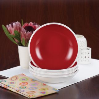 Rachael Ray Dinnerware Rise 4 piece Red Stoneware Soup And Pasta Bowl Set