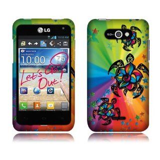 LG Motion 4G MS770 Colorful Turtle Rubberized Cover Cell Phones & Accessories