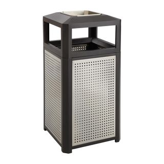 Safco Evos Series Steel With Ash 15 gallon Waste Receptacle Black Size 15+ Gallons