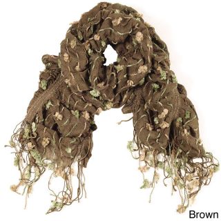 La77 Ruffled Floral Sewn Scarf