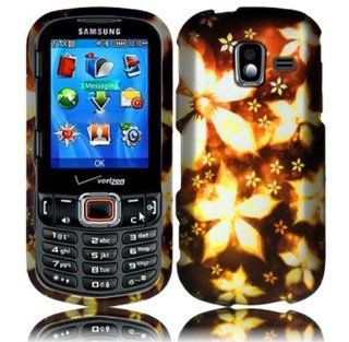 Samsung Intensity III U485 Rubberized Design Cover   Gold Flower Cell Phones & Accessories