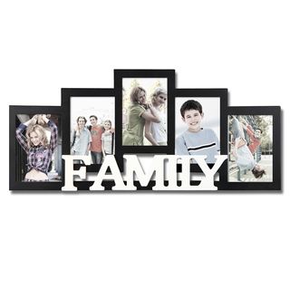 Adeco Adeco 5 photo Black Wood Family Collage Picture Frame Black Size 4x6