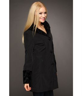 Hilary Radley Studio Reversible to Faux Fur Storm Single Breasted Coat Black