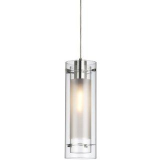 Dainolite 22152 CL 790 PC Single Pendant Clear Glass with Fabric Insert, Polished Chrome White   Ceiling Pendant Fixtures  