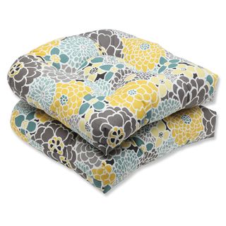 Pillow Perfect Full Bloom Outdoor Wicker Seat Cushions (set Of 2)
