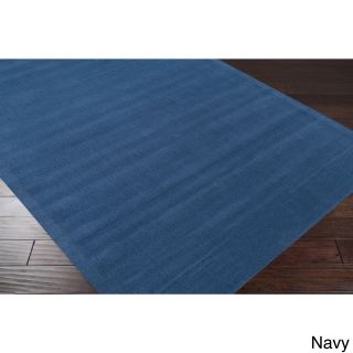 Surya Carpet, Inc. Hand loomed Rebecca Solid Casual Area Rug (8 X 11) Blue Size 8 x 11
