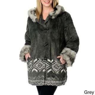 Nuage Nuage Womens Plus Size Marco Faux Fur Scene Coat Grey Size S (4  6)